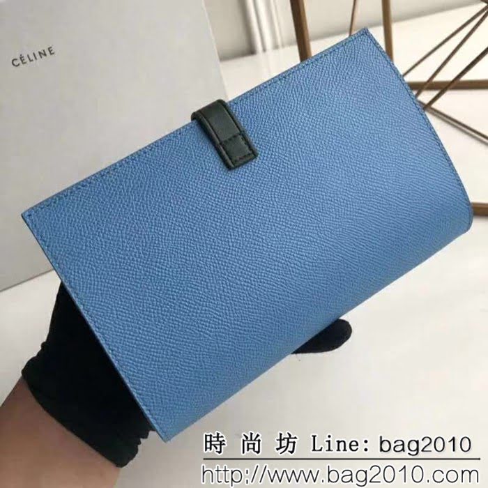 CELINE賽琳原單 專櫃 手掌紋牛皮搭扣拼色錢夾 4148 SL1448